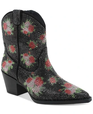 Wild Pair Lacey Floral Bling Booties, Created for Macy's