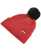 Karl Lagerfeld Paris Women's Sunglasses Pin Faux-Fur Pom Beanie