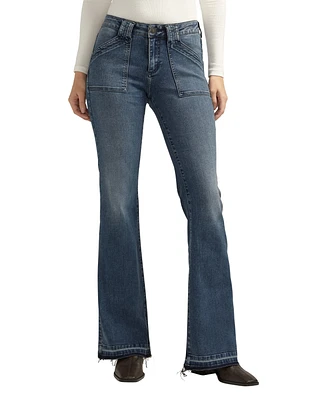 Silver Jeans Co. Women's Suki Mid Rise Curvy Fit Flare