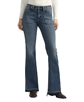 Silver Jeans Co. Women's Suki Mid Rise Curvy Fit Flare Jeans