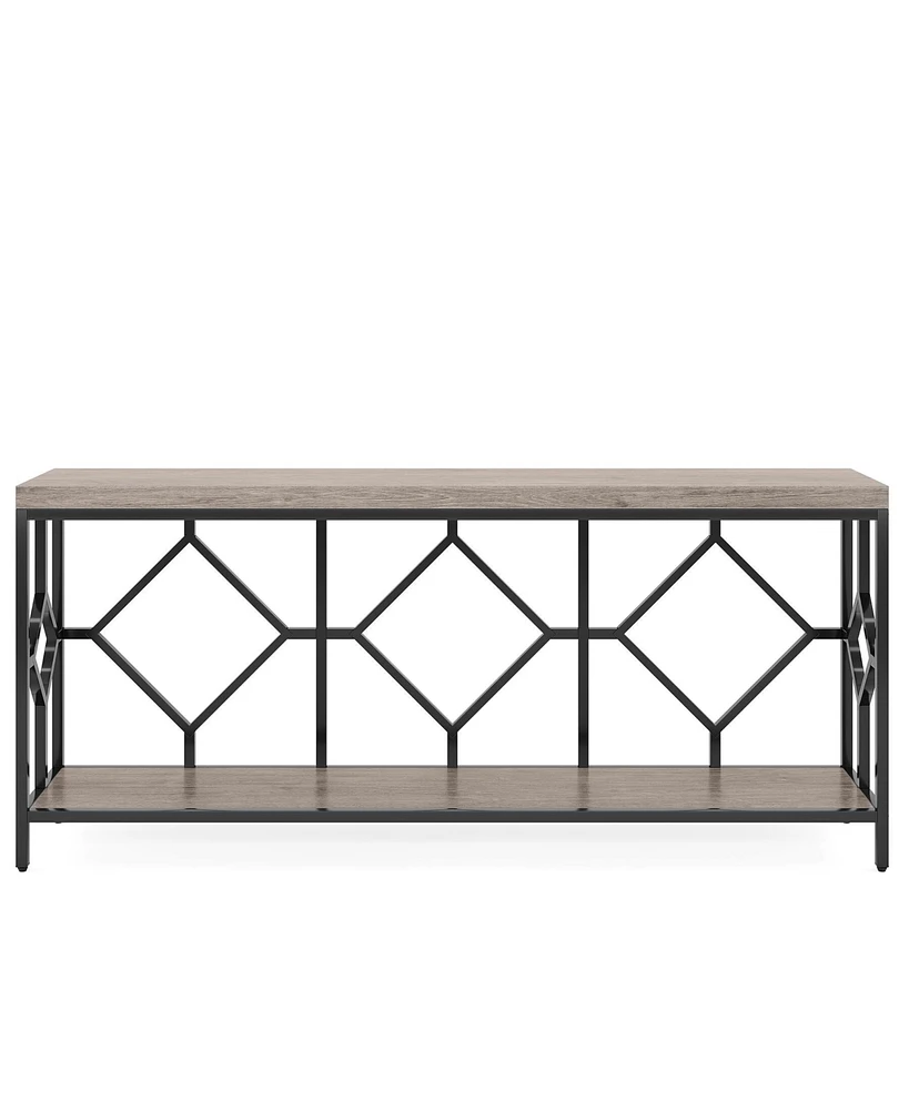Tribesigns 71 Inch Extra Long Sofa Table, Narrow Console Tables Behind Couch Table with Open Storage Shelf