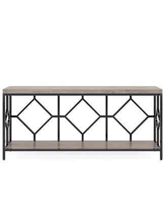 Tribesigns 71 Inch Extra Long Sofa Table, Narrow Console Tables Behind Couch Table with Open Storage Shelf