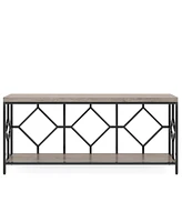 Tribesigns 71 Inch Extra Long Sofa Table, Narrow Console Tables Behind Couch Table with Open Storage Shelf