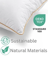 European UltraClean Down And Feather Lightweight Pillow, 100% Cotton - Luxurious Comfort