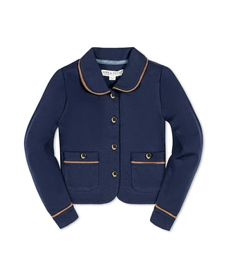 Hope & Henry Girls Dressy Ponte Collared Jacket