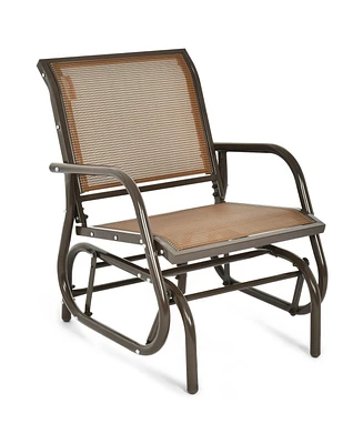 Slickblue Outdoor Single Swing Glider Rocking Chair with Armrest