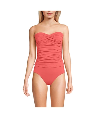 Lands' End Women's Chlorine Resistant Bandeau Tankini Swimsuit Top