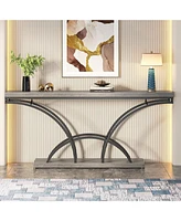 Tribesigns 70.9-Inch Narrow Sofa Table, Extra Long Console Tables for Entryway, Tv Console Behind Couch Table with Stylish Metal Frame for Living Room