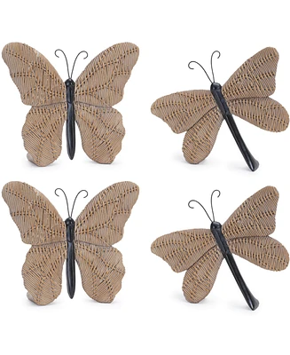 Slickblue Butterfly and Dragonfly (Set of 4) 6"H Resin/Metal