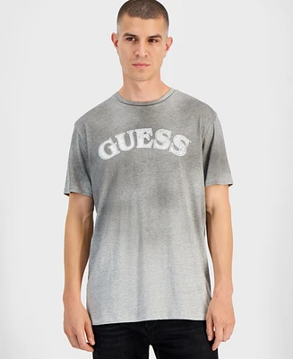 Guess Men's Short Sleeve Arched Logo Crewneck T-Shirt