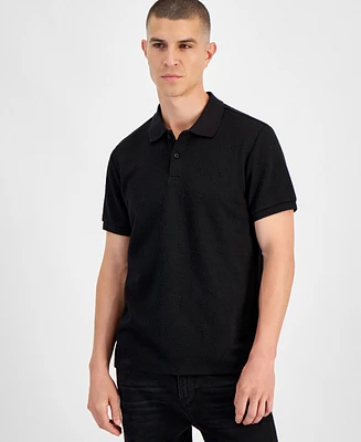 Guess Men's Peony Relaxed Fit Short Sleeve Quatro G Polo Sweater