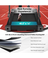 Skonyon 3-in-1 Folding Treadmill with Large Desk and Lcd Display