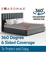 Guardmax King Waterproof Mattress Protector Encasement with Zipper, Pockets Stretch up to 18 inches - White