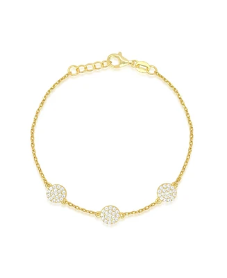 Etoielle Yellow Gold Tone Cz Disks Bracelet