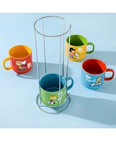 Peanuts 4 Pack 15 Oz Stackable Mugs with a Rack
