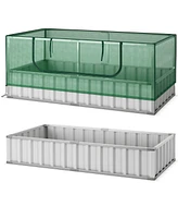 Givimo Galvanized Raised Garden Bed with Greenhouse Cover