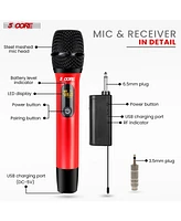 5 Core Wireless Microphone Pair Uhf Professional Handheld Microfonos Inalambricos Cordless Mic System Wm Uhf 02-red+Blk