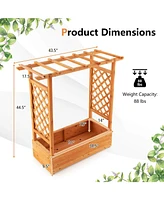 Givimo Raised Garden Bed with Trellis or Climbing Plant and Pot Hanging