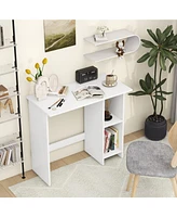 Skonyon Small Computer Desk with Storage and Adjustable Shelf