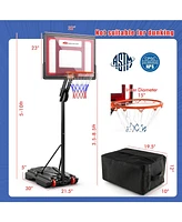 Skonyon Basketball Hoop with 5-10 Feet Adjustable Height for Indoor Outdoor