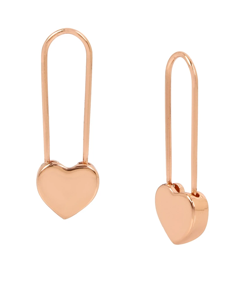 Betsey Johnson Heart Safety Pin Earrings