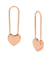 Betsey Johnson Heart Safety Pin Earrings