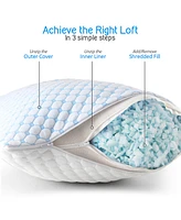 Clara Clark Memory Foam Gel Infused Reversible Cooling Pillow, Standard/Queen