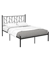 Sugift Queen Size Platform Bed Frame with Sturdy Metal Slat Support