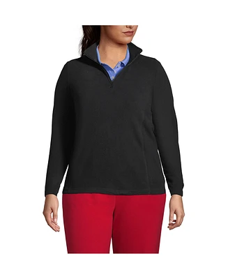 Lands' End Plus Thermacheck 100 Fleece Quarter Zip Pullover Top