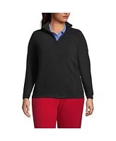 Lands' End Plus School Uniform Thermacheck 100 Fleece Quarter Zip Pullover Top