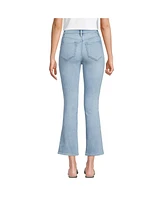 Lands' End Women's Recover High Rise Button Front Kick Flare Crop Jeans