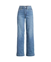 Lands' End Petite Recover High Rise Wide Leg Blue Jeans