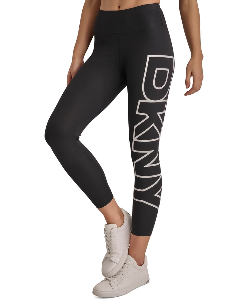 Dkny Sport Women's High-Rise Logo Graphic 7/8 Leggings