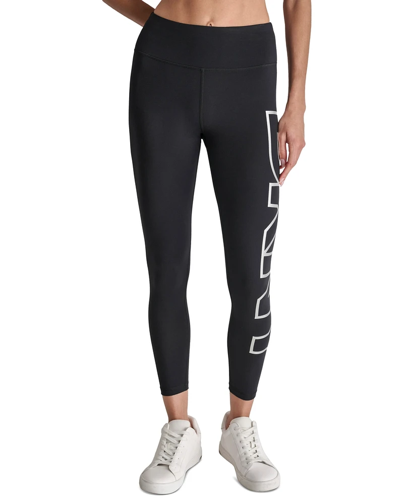 Dkny Sport Women's High-Rise Logo Graphic 7/8 Leggings