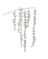 Slickblue Set of 2 Snowy Hanging Berry Branches – Perfect for Winter and Holiday Decor