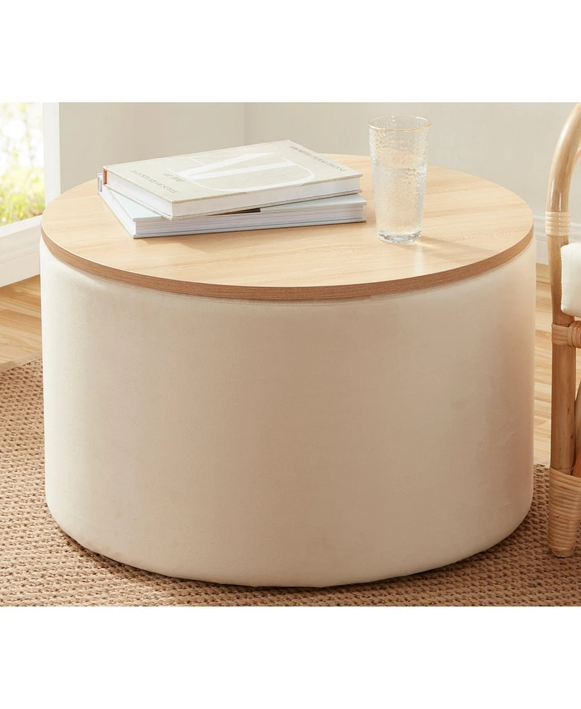 Parker Large Round Coffee Table Storage Ottoman