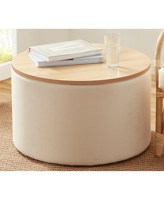 Parker Large Round Coffee Table Storage Ottoman