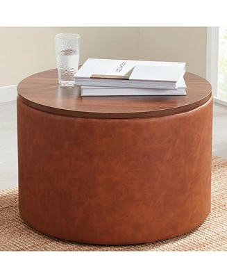 Parker Large Round Coffee Table Storage Ottoman