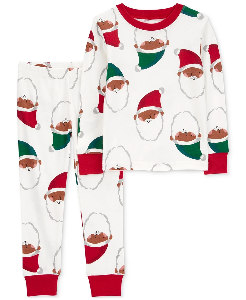 Carter's Toddler 2-Pc. Santa Face Snug-Fit Cotton Pajamas