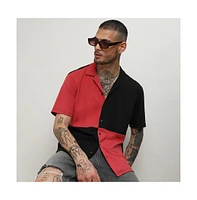 Campus Sutra Men's Crimson Red & Jet Black Maxi Checkers Shirt