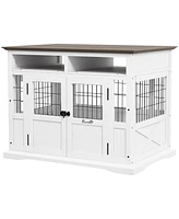 PawHut Dog Crate Furniture Side End Table w/ Storage for Small Medium Dogs