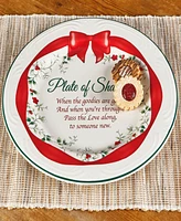 Winterberry Red Ribbon Stoneware Sharing Plate