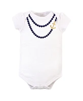 Little Treasure Baby Girls Cotton Bodysuit, Pant and Shoe 3pc Set