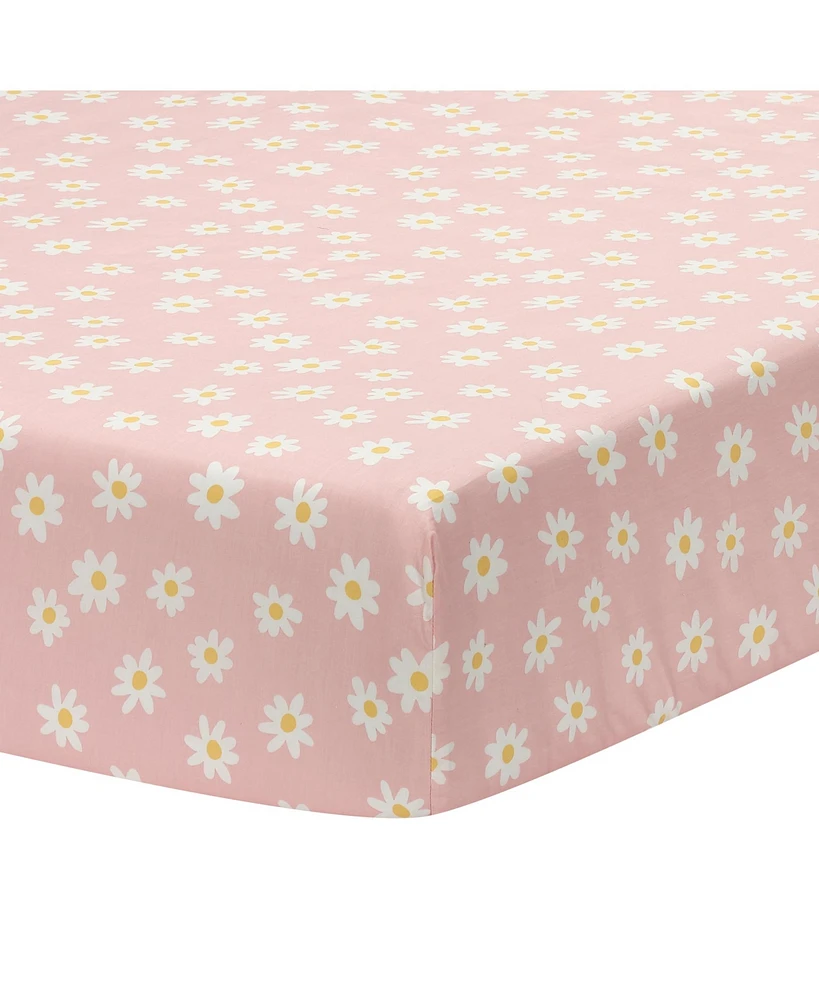 Lambs & Ivy Daisy Dreams Breathable 100% Cotton Baby Fitted Crib/Toddler Sheet