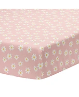 Lambs & Ivy Daisy Dreams Breathable 100% Cotton Baby Fitted Crib/Toddler Sheet