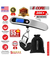 5 Core Luggage Scale 1 Piece 110 Pounds Digital Hanging Weight Scale w Backlight Rubber Paint Handle Battery Included- Ls-005