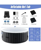 Skonyon 70 Inches Round Spa Pool Hottub with 110/130 Air Jets Electric Heater Pump
