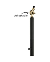 360 Lighting Wray Modern Mid Century Industrial Adjustable Floor Lamp Standing 61" Tall Flat Black Warm Antique Brass Metal Swivel Cone Shade for Livi