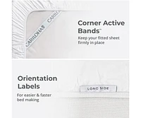 Cariloha Retreat 4-Piece Sateen Sheet Set | Black Sand | Queen | Lyocell Material | Breathable, Corner Straps, Extra soft & Cooling