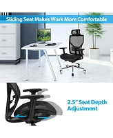 Skonyon High-Back Mesh Executive Chair with Sliding Seat and Adjustable Lumbar Support